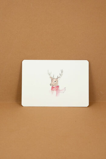 Postkarte Hirsch Wintertiere Weihnachten