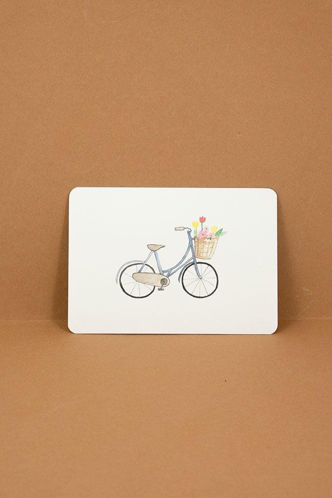 Postkarte Fahrrad Frühling