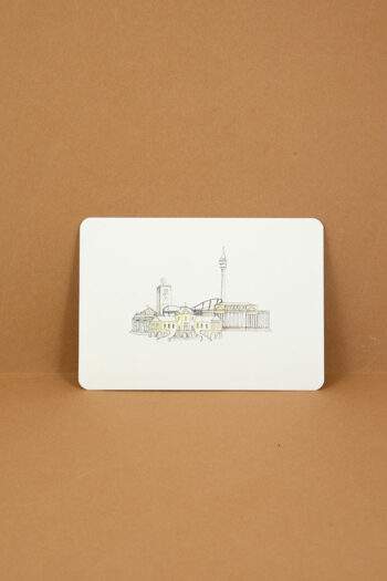 Postkarte Illustration Stuttgart Skyline