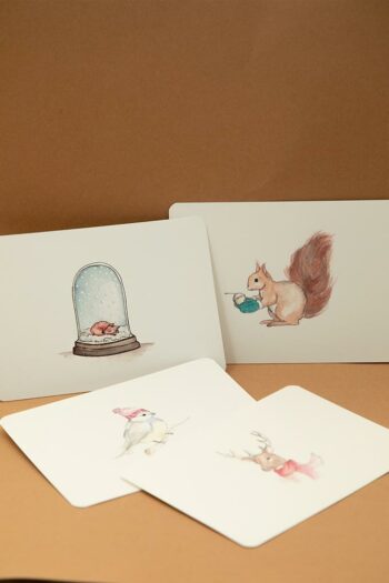 Wintertiere Postkarten