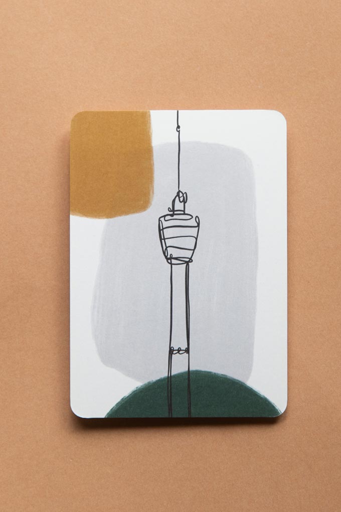 Postkarte Fernsehturm abstrakt