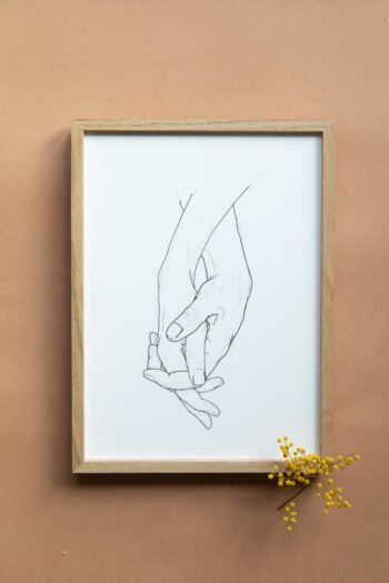Kunstdruck Lineart Hände
