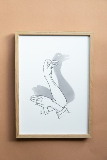 Kunstdruck Schattenspiel Schwan