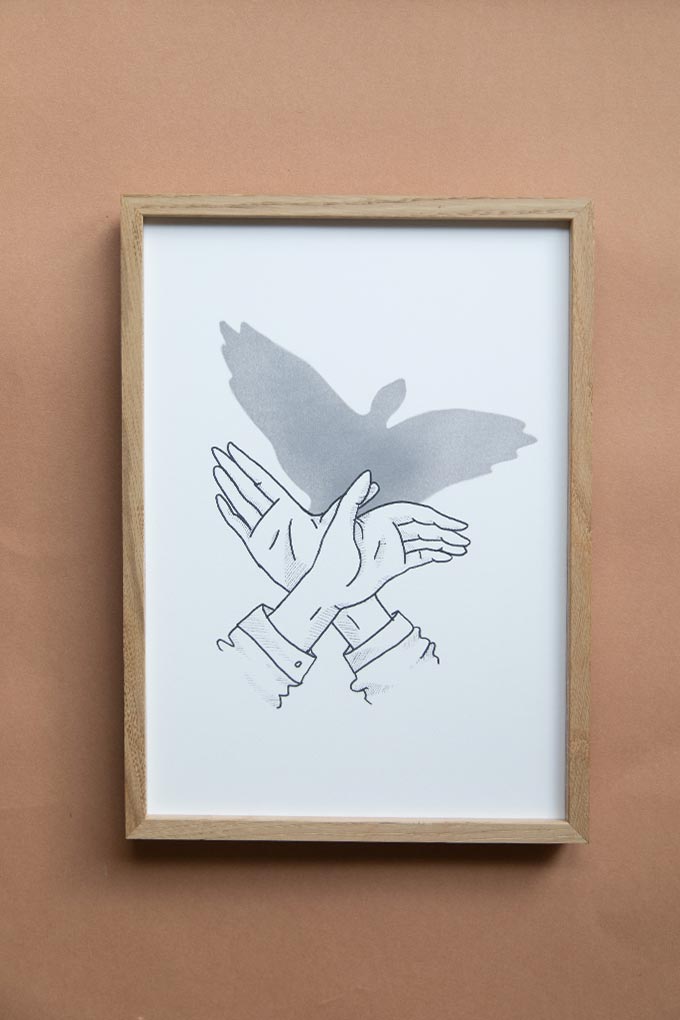 Kunstdruck Schattenspiel Vogel